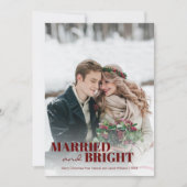 新婚結婚したと明るいクリスマス シーズンカード (正面)