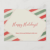 新婚結婚したと赤いメリークリスマスの写真 シーズンポストカード (裏面)