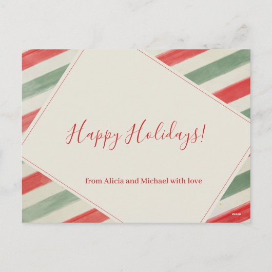 新婚結婚したと赤いメリークリスマスの写真 シーズンポストカード (裏面)