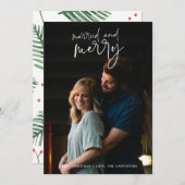 新婚結婚したカメリーップルの写真クリスマス シーズンカード (正面/裏面)