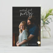 新婚結婚したカメリーップルの写真クリスマス シーズンカード (スタンド正面)