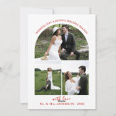 新婚結婚したクリスマス写真コラージアーチ シーズンカード (裏面)
