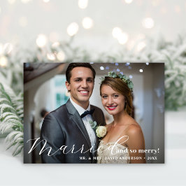 新婚結婚した初めてのクリスマスメリー写真 シーズンカード