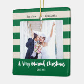 新婚結婚した者のクリスマス、写真 セラミックオーナメント (左)