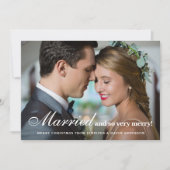 新婚結婚した2枚のメリー写真クリスマス シーズンカード (正面)