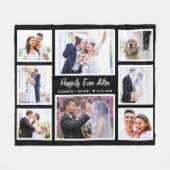 新婚結婚の8枚の写真集 フリースブランケット (正面(横))