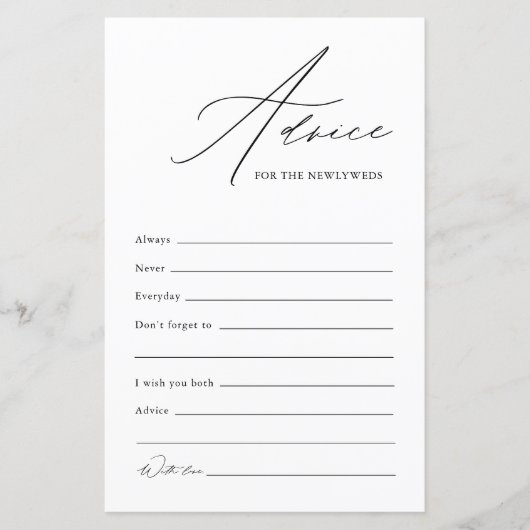 新婚結婚夫婦のアドバイス&ウィッシュズカード (正面)