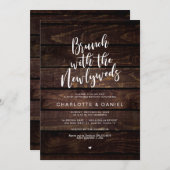 新婚結婚婦とのブルンチ素朴は 招待状 (正面/裏面)