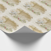 新婚結婚者のための本のロマンスを開く ラッピングペーパー (角)