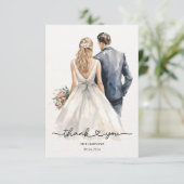 新婚結婚者のサンキューカードエレガントカップル サンキューカード (スタンド正面)