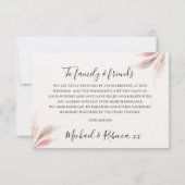 新婚結婚者のサンキューカードエレガントカップル サンキューカード (裏面)