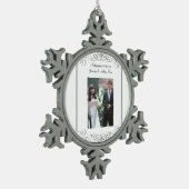 新婚者のオーナメント スノーフレークピューターオーナメント (左)