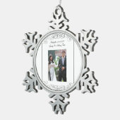 新婚者のオーナメント スノーフレークピューターオーナメント (右)