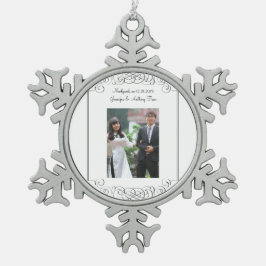 新婚者のオーナメント スノーフレークピューターオーナメント