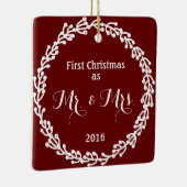 新婚者のクリスマスのオーナメント セラミックオーナメント (右)