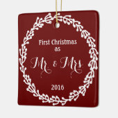 新婚者のクリスマスのオーナメント セラミックオーナメント (左)