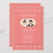新婚者のポストの結婚式のブランチの招待状 招待状 (正面/裏面)