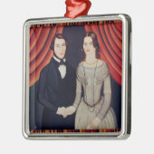新婚者のポートレート メタルオーナメント (左)