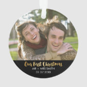 新婚者の写真の休日のオーナメント オーナメント (裏面)