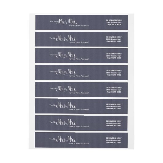 新婚者はクリスマスの差出人住所の青と結婚します ラップアラウンドラベル (シート)