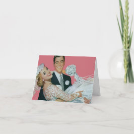 新婚者を結婚するヴィンテージ花嫁及び新郎は感謝していしています サンキューカード