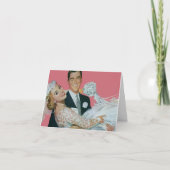 新婚者を結婚するヴィンテージ花嫁及び新郎は感謝していしています サンキューカード (正面)