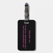 新婚者夫人モノグラムのカスタムで青いラベル ラゲッジタグ (裏面縦)