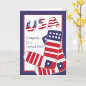 新婚者、愛国心が強いソックスのための7月4日 カード (黄色い花)