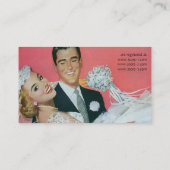 新婚者、花嫁を運んでいる新郎を結婚するヴィンテージ エンクロージャーカード (裏面)