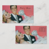 新婚者、花嫁を運んでいる新郎を結婚するヴィンテージ エンクロージャーカード (正面/裏面)