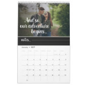 新婚記念の初年度フォト＋ロマンチックな名言 カレンダー (1月 2027)
