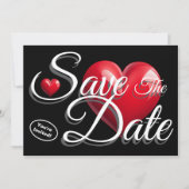 新婚記念日をお祝いするハートのウェディングSave The Date 招待状 (正面)