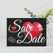 新婚記念日をお祝いするハートのウェディングSave The Date 招待状 (スタンド正面)