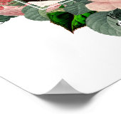 新婚赤面ピンクローゼズボタニカルフローラ写真 ポスター (角)