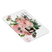 新婚赤面ピンクローゼズボタニカルフローラ写真 マグネット (右側)