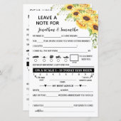 新婚離れバイリンガルヒマワリのメモ (正面/裏面)