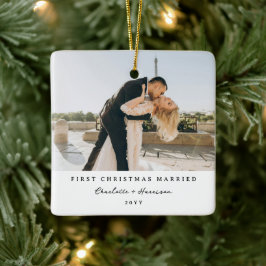 新婚1度目のクリスマスの思い出の写真 セラミックオーナメント