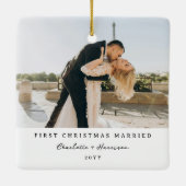 新婚1度目のクリスマスの思い出の写真 セラミックオーナメント (裏面)