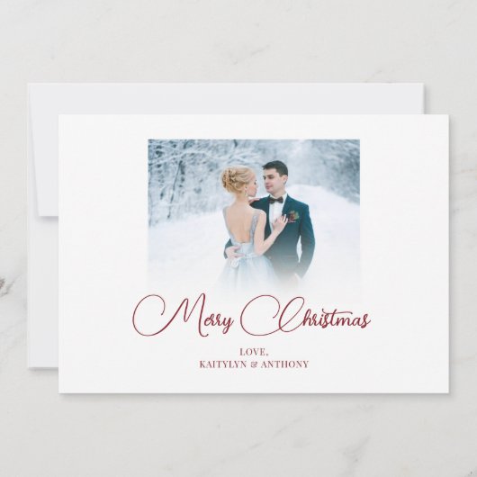 新婚2フォトスクリプト結婚したリトルクリスマス シーズンカード (裏面)