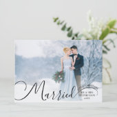 新婚2フォトスクリプト結婚したリトルクリスマス シーズンカード (スタンド正面)