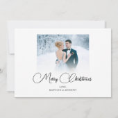 新婚2フォトスクリプト結婚したリトルクリスマス シーズンカード (裏面)