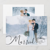 新婚2フォトスクリプト結婚したリトルクリスマス シーズンカード (正面/裏面)