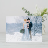 新婚2フォトスクリプト結婚したリトルクリスマス 箔シーズンカード (立ち正面)