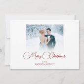 新婚2人クリスマス写真台紙 結婚したての小さなクリスマス シーズンカード (裏面)