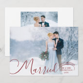 新婚2人クリスマス写真台紙 結婚したての小さなクリスマス シーズンカード (正面/裏面)