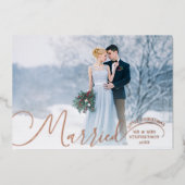 新婚2枚フォトスクリプト結婚したリトルクリスマスF 箔シーズンカード (正面)