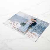 新婚2枚フォトスクリプト結婚したリトルクリスマスF 箔シーズンカード (回転した状態)