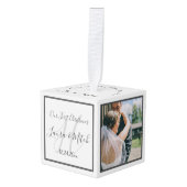 新婚3フォトカスタムグリッドキューブOrn キューブオーナメント (正面アングル)