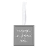 新婚3フォトカスタムグリッド キューブオーナメント (正面)