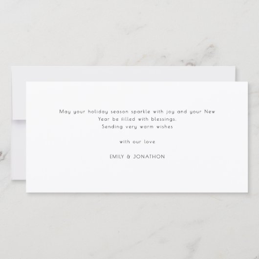 新婚4枚の写真結婚した&メリークリスマス シーズンカード (裏面)